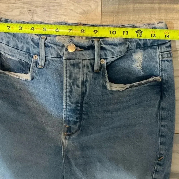 Good American Women’s Good Boy Twisted Slit Jeans Slit hem jeans size 6/28 - Picture 10 of 10